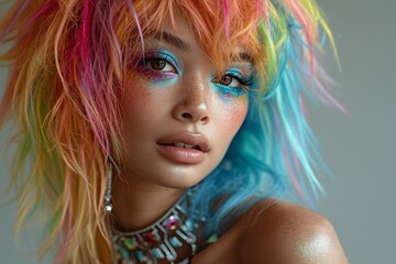 Colorful Hair and Makeup: A Rainbow of Beauty for the LGBTQ+ Community Generative AI