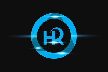 HR Blue logo Design. Vector logo design for business.