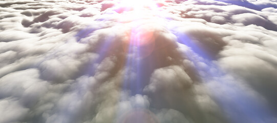 Obraz na płótnie Canvas above clouds sun ray illustration