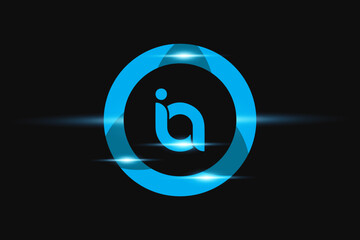 IA Blue logo Design. Vector logo design for business.