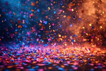 Colorful Confetti Blur: A Blurred Image of Confetti in the Air Generative AI