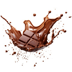chocolate bar splash isolated on transparent background Remove png, Clipping Path, pen tool, white