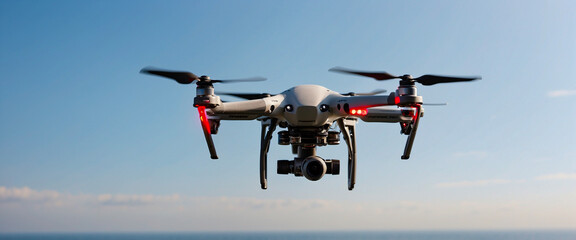 A drone flying in the sky with a camera, Technology