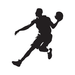 Fototapeta na wymiar Basketball player silhouette vector illustration.