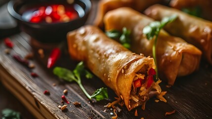 A plate of Spring Rolls