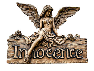 Carved Sign of Innocence Isolated on Transparent or White Background, PNG