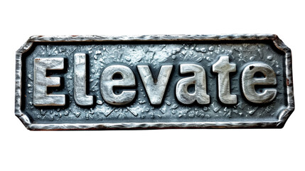 Metallic Embossed Sign Isolated on Transparent or White Background, PNG