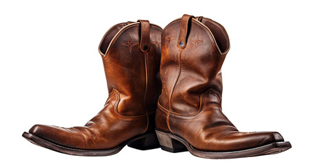 Cowboy leather boots cut out - obrazy, fototapety, plakaty