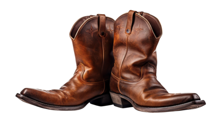 Cowboy leather boots cut out