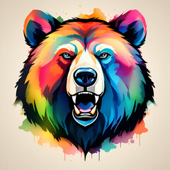 colorful flat image of the bear logo