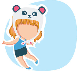 Panda hat illustration
