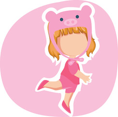 Pig hat illustration