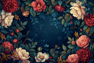 Art Deco Floral Border