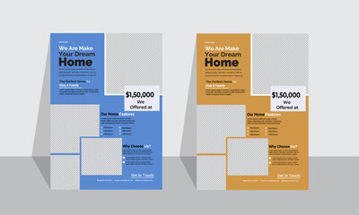 flyer pamphlet brochure design layout space for photo background Corporate business design set flyer layout with triangle graphic.