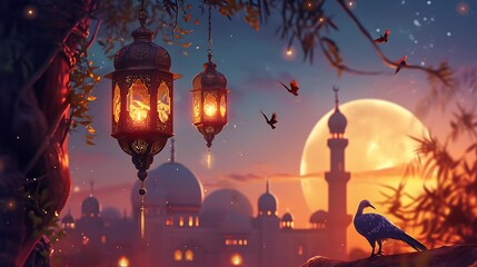 Ramadan muslim holiday background wallpaper design, greetings card, poster