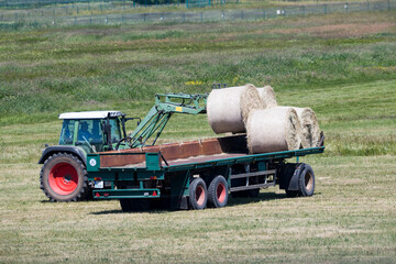 Bauer mit Traktor bei der Heuernte  © Karin Jähne