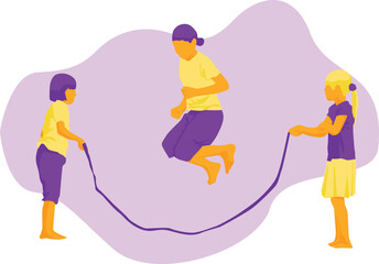 Girls playing Lompat tali