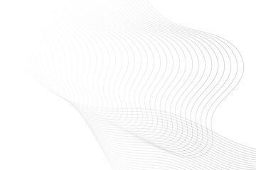 Wave Future Technology White and Grey Background Abstract for Business Power Point