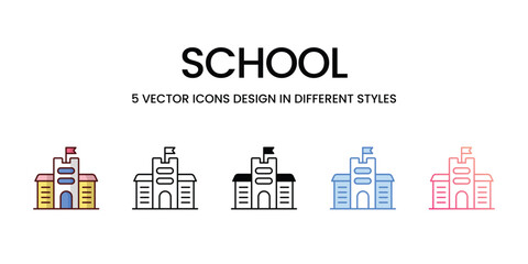 School icons set vector illustration. vector stock,