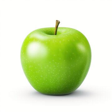 A single piece of green apple isolated on white background