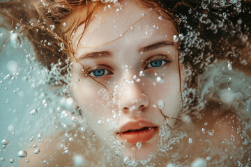 beautiful women under the water