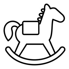 Rocking Horse line icon Illustration vector grapic