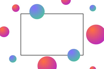 Technology Background With Gradient Blue And Pink Circle And Black Frame. Geometric Backdrop. Future Wallpaper. BG. Vector Illustration