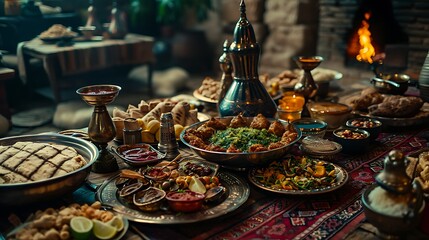 Fototapeta premium Ramadan muslim holiday background wallpaper design