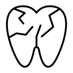 Cracked Tooth Vector Icon