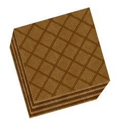 Chocolate Wafer Watercolor Illustration