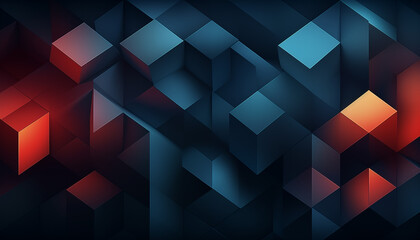 abstract geometric background, squares shapes, dark colors, graphic banner