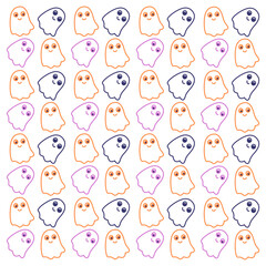Fototapeta premium CUTE HALLOWEEN GHOSTS PATTERN TEXTURE BACKGROUND VECTOR