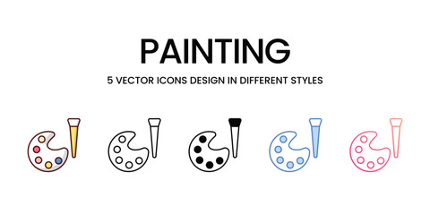 Painting icons set vector illustration. vector stock,