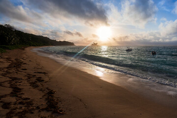Anse Royale beach at dawn, Seychelles. Coastal landscape