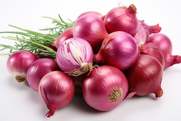 purple onion isolated on white background.