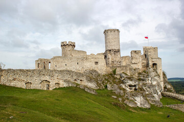 Fototapeta na wymiar Ruins of medieval castle in Ogrodzieniec - Eagle's Nest Trail in Ogrodzieniec Poland