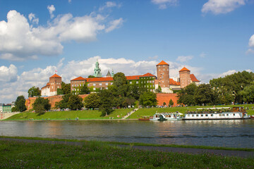Wawel hill with castle in Krakow, Poland