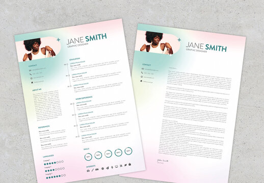 Gradient Minimal Style Resume and Cover Letter