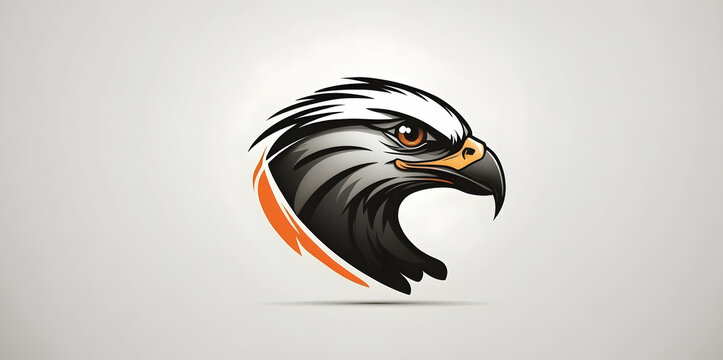 A minimalist, logo featuring a sleek and stylized black falcon head against a white background
