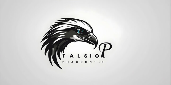A minimalist, logo featuring a sleek and stylized black falcon head against a white background