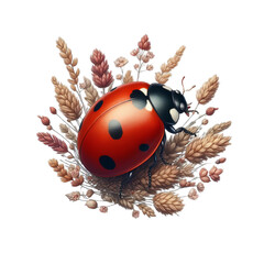 ladybug isolated on transparent or white background, PNG - obrazy, fototapety, plakaty