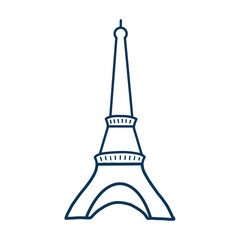 Eiffel tower.  Vector illustration Isolated on white background.