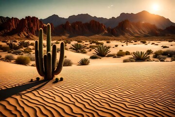 cactus plant in the desert - obrazy, fototapety, plakaty