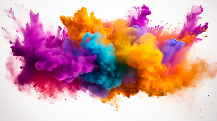 Explosion of color pigments, Holi fest concept. generated artificial intelligence.