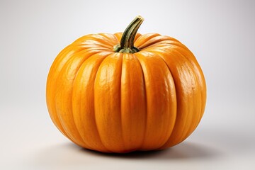 One large yellow pumpkin isolated on a white background.