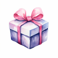 Romantic watercolor gift box