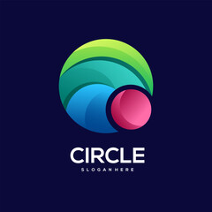 Circle logo colorful gradient illustration