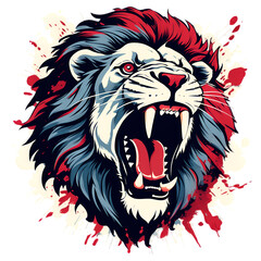 Illustrations of lions are suitable for printing t-shirts and so on