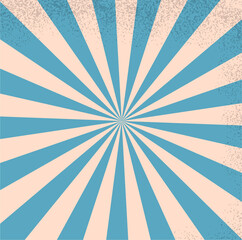 Vintage blue and white sunburst patter. Retro circus background. 