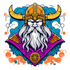 Illustrations of Vikings are suitable for printing t-shirts and so on